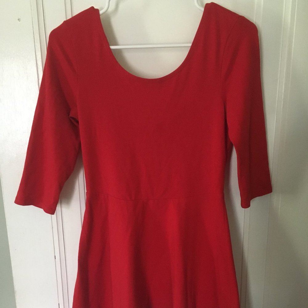 Express Red Skater Dress w/ Back Zipper